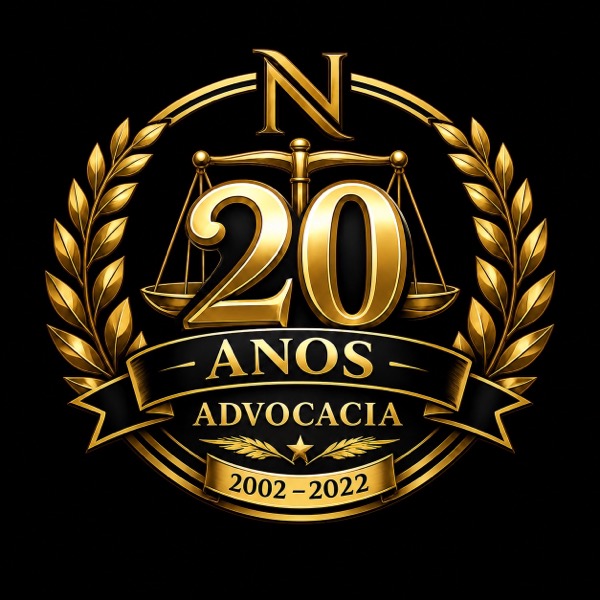 Selo comemorativo de 20 anos de advocacia — 2002 a 2022